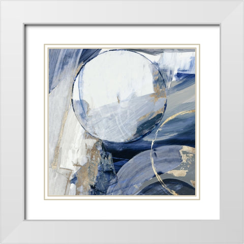 Blue Halo I White Modern Wood Framed Art Print with Double Matting by Reeves, Tom