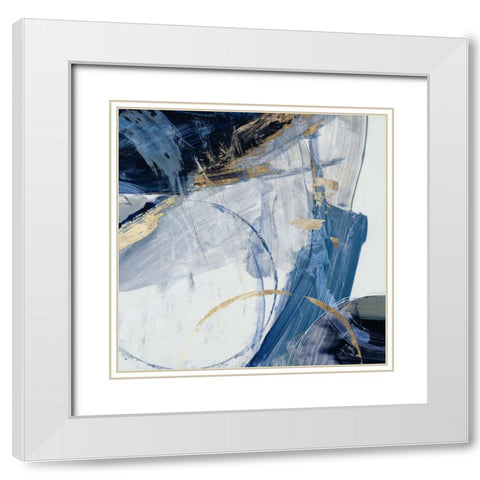 Blue Halo II White Modern Wood Framed Art Print with Double Matting by Reeves, Tom