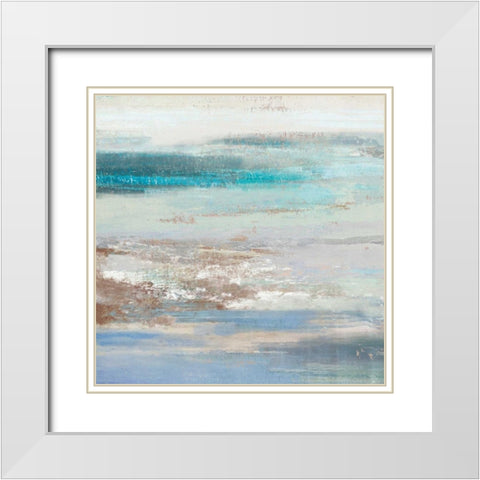 Cabana Waves I White Modern Wood Framed Art Print with Double Matting by Reeves, Tom
