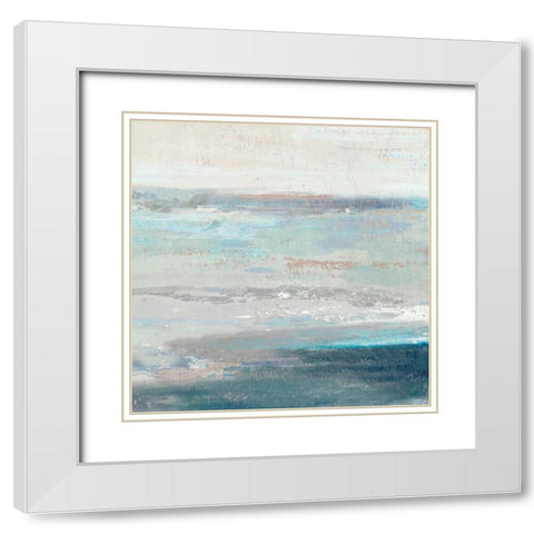Cabana Waves II White Modern Wood Framed Art Print with Double Matting by Reeves, Tom