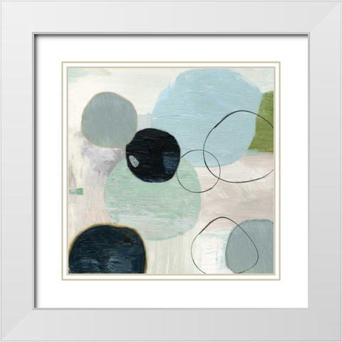 Soft Circle I White Modern Wood Framed Art Print with Double Matting by Reeves, Tom