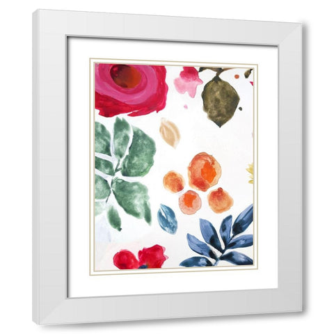 Voice of Flowers I White Modern Wood Framed Art Print with Double Matting by Palmer, Ruth