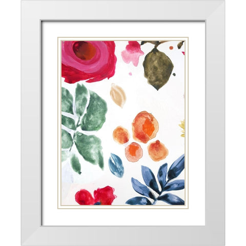 Voice of Flowers I White Modern Wood Framed Art Print with Double Matting by Palmer, Ruth