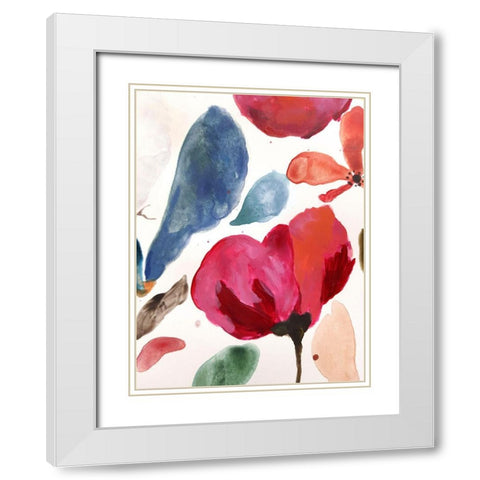 Voice of Flowers II White Modern Wood Framed Art Print with Double Matting by Palmer, Ruth