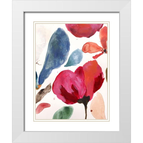 Voice of Flowers II White Modern Wood Framed Art Print with Double Matting by Palmer, Ruth