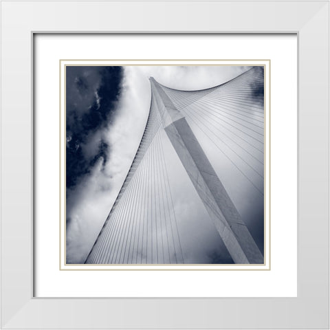 Chords II White Modern Wood Framed Art Print with Double Matting by Schenck, Robert