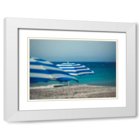 Summer Swim I White Modern Wood Framed Art Print with Double Matting by Schenck, Robert