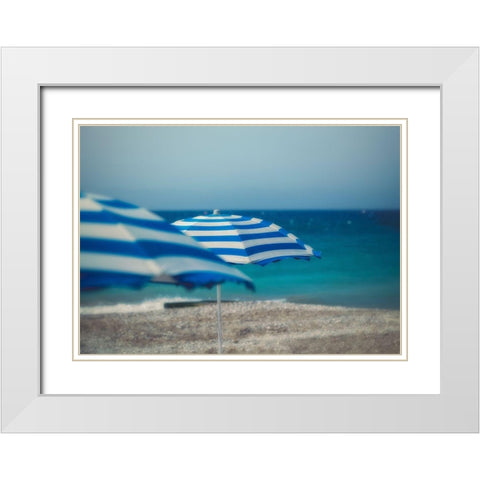 Summer Swim I White Modern Wood Framed Art Print with Double Matting by Schenck, Robert