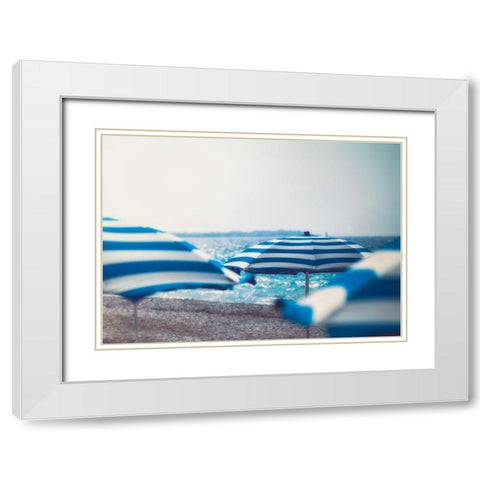 Summer Swim II White Modern Wood Framed Art Print with Double Matting by Schenck, Robert