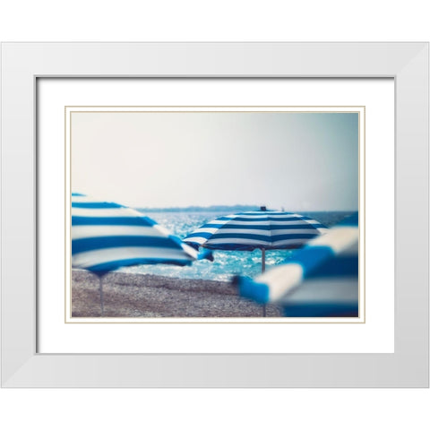 Summer Swim II White Modern Wood Framed Art Print with Double Matting by Schenck, Robert