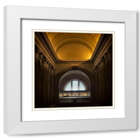 Museum I White Modern Wood Framed Art Print with Double Matting by Schenck, Robert