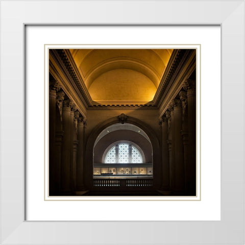 Museum I White Modern Wood Framed Art Print with Double Matting by Schenck, Robert