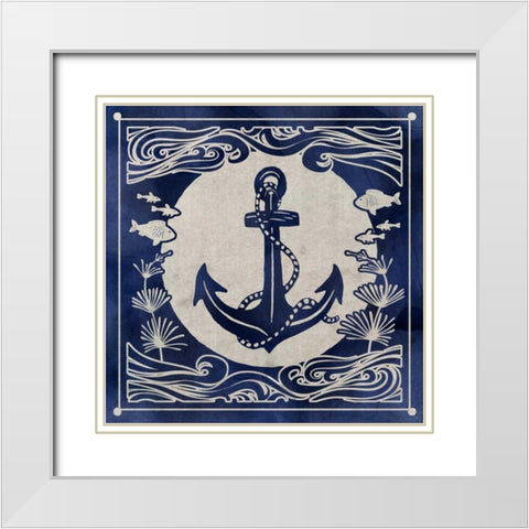 Ink Anchor White Modern Wood Framed Art Print with Double Matting by Selkirk, Edward