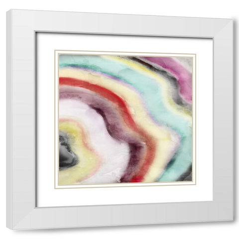 Geode White Modern Wood Framed Art Print with Double Matting by Selkirk, Edward
