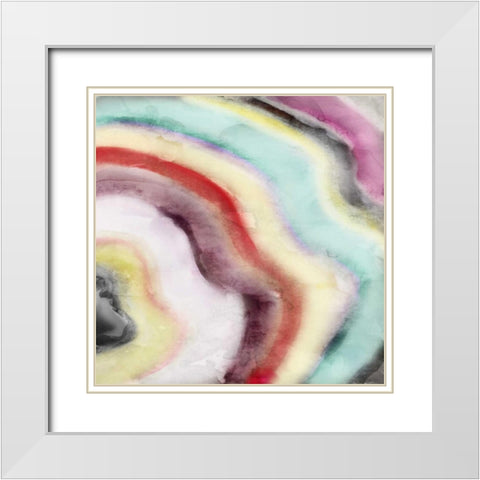 Geode White Modern Wood Framed Art Print with Double Matting by Selkirk, Edward
