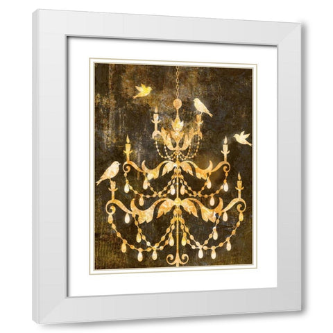 Deco Gold Distress I White Modern Wood Framed Art Print with Double Matting by Selkirk, Edward