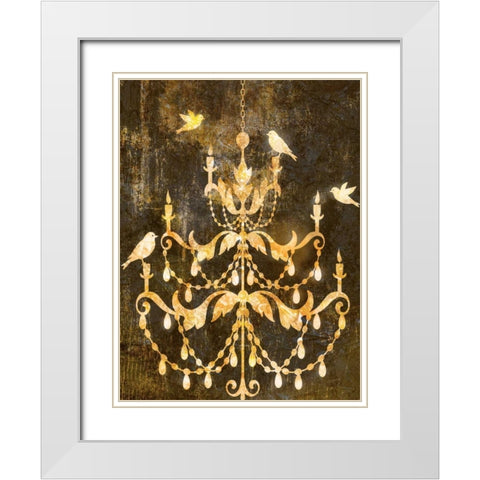 Deco Gold Distress I White Modern Wood Framed Art Print with Double Matting by Selkirk, Edward