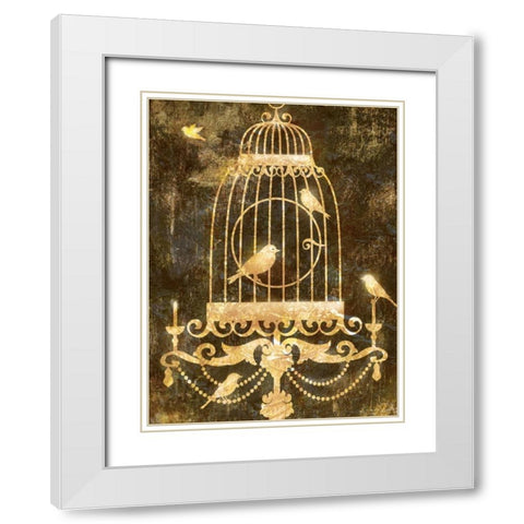 Deco Gold Distress II White Modern Wood Framed Art Print with Double Matting by Selkirk, Edward