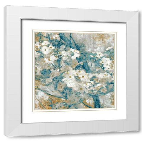 Golden Dogwood I White Modern Wood Framed Art Print with Double Matting by Selkirk, Edward