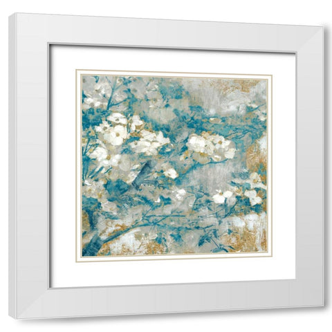 Golden Dogwood II White Modern Wood Framed Art Print with Double Matting by Selkirk, Edward