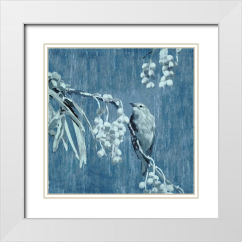 Denim Songbird II White Modern Wood Framed Art Print with Double Matting by Selkirk, Edward