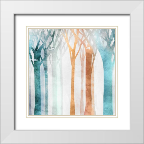 Dancing Tress I White Modern Wood Framed Art Print with Double Matting by Selkirk, Edward