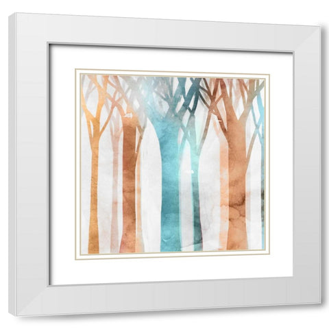 Dancing Tress II White Modern Wood Framed Art Print with Double Matting by Selkirk, Edward