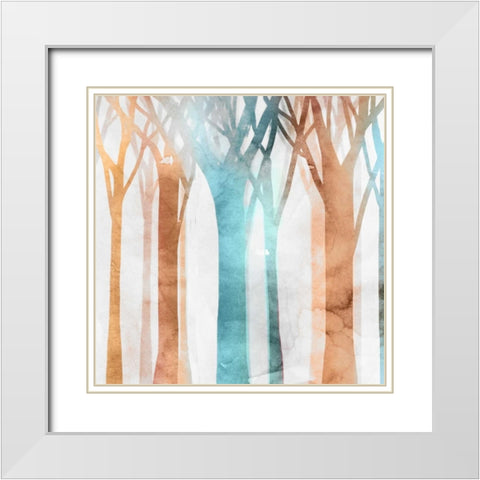 Dancing Tress II White Modern Wood Framed Art Print with Double Matting by Selkirk, Edward