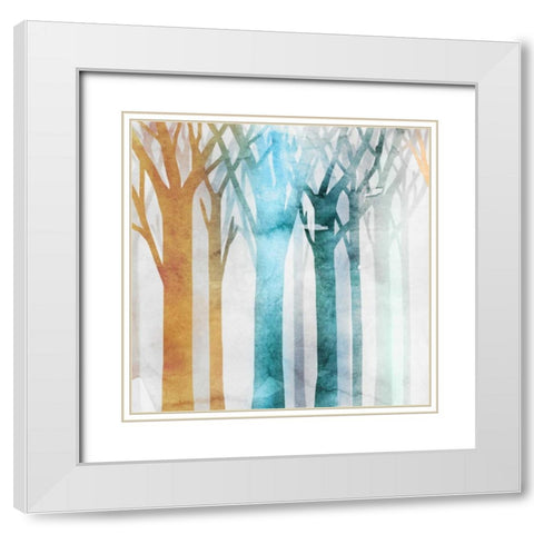 Dancing Tress III White Modern Wood Framed Art Print with Double Matting by Selkirk, Edward