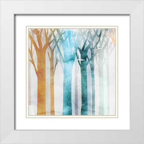 Dancing Tress III White Modern Wood Framed Art Print with Double Matting by Selkirk, Edward