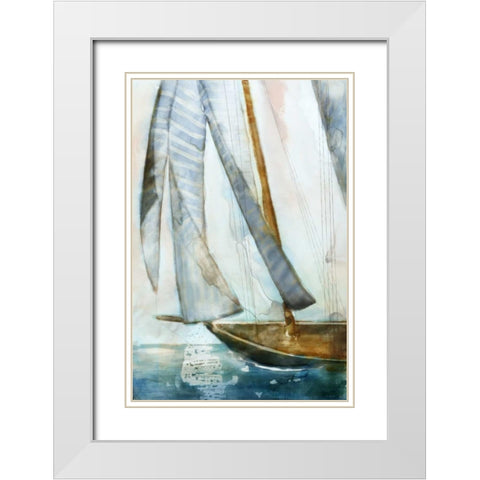 Sailboat Blues I White Modern Wood Framed Art Print with Double Matting by Selkirk, Edward