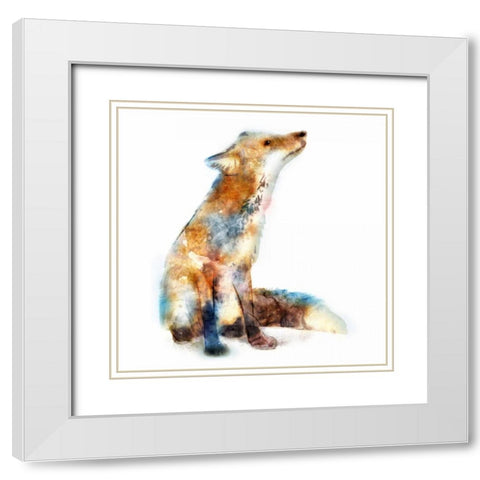 Fox White Modern Wood Framed Art Print with Double Matting by Selkirk, Edward