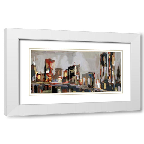 Manhattan Nights  White Modern Wood Framed Art Print with Double Matting by Selkirk, Edward