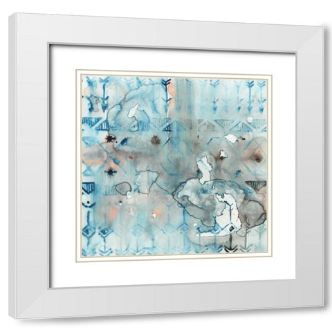 Mezzoteal I White Modern Wood Framed Art Print with Double Matting by Selkirk, Edward