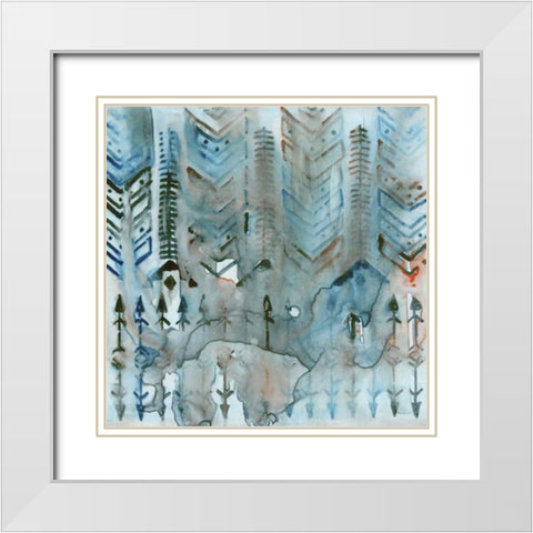Mezzoteal II White Modern Wood Framed Art Print with Double Matting by Selkirk, Edward