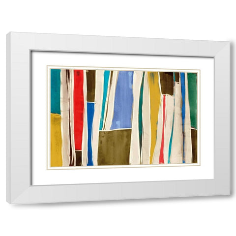 Striped Flat I White Modern Wood Framed Art Print with Double Matting by Selkirk, Edward