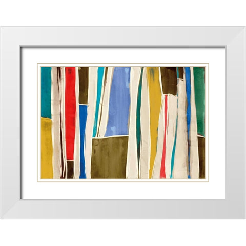 Striped Flat I White Modern Wood Framed Art Print with Double Matting by Selkirk, Edward