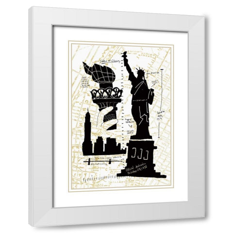 NY Deco II White Modern Wood Framed Art Print with Double Matting by Selkirk, Edward
