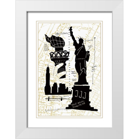NY Deco II White Modern Wood Framed Art Print with Double Matting by Selkirk, Edward