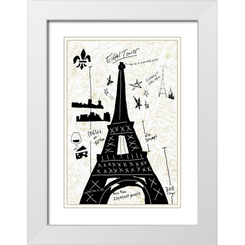 Paris Gold I White Modern Wood Framed Art Print with Double Matting by Selkirk, Edward