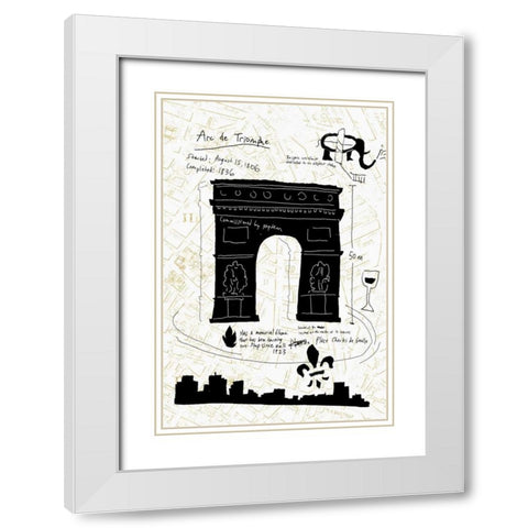Paris Gold II White Modern Wood Framed Art Print with Double Matting by Selkirk, Edward