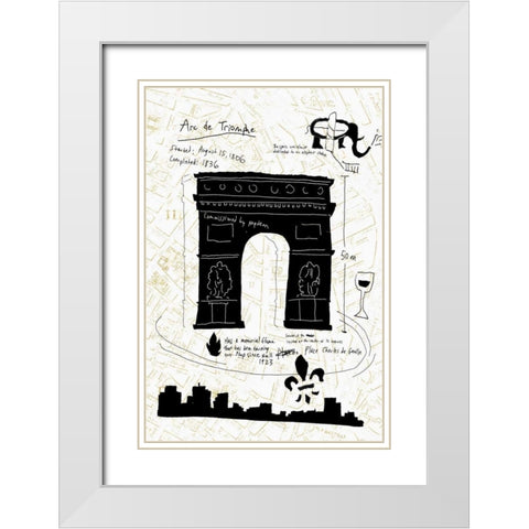 Paris Gold II White Modern Wood Framed Art Print with Double Matting by Selkirk, Edward