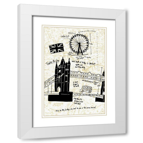 London Gold I White Modern Wood Framed Art Print with Double Matting by Selkirk, Edward