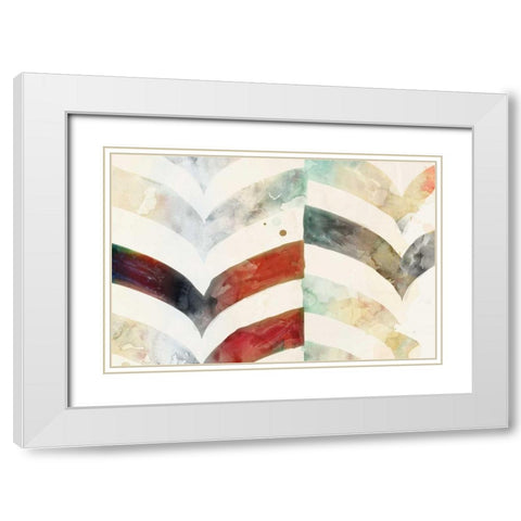Chevron Evening White Modern Wood Framed Art Print with Double Matting by Selkirk, Edward