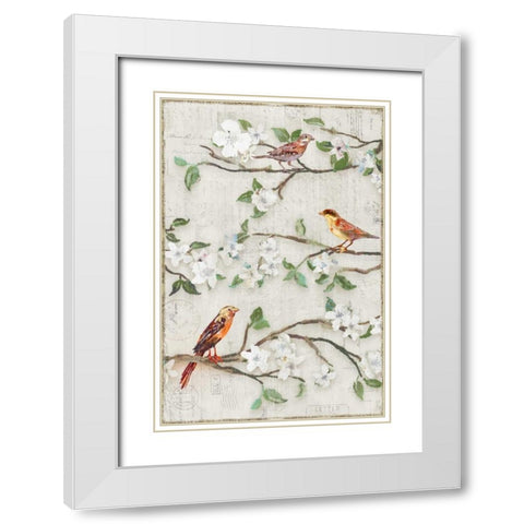 Songs of Blossoms II White Modern Wood Framed Art Print with Double Matting by Selkirk, Edward