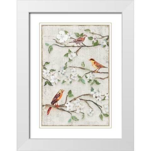 Songs of Blossoms II White Modern Wood Framed Art Print with Double Matting by Selkirk, Edward