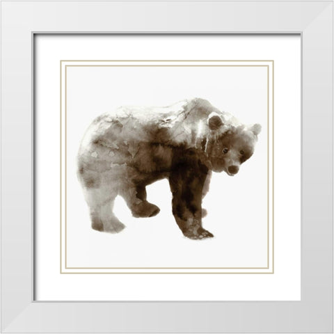 Bear White Modern Wood Framed Art Print with Double Matting by Selkirk, Edward
