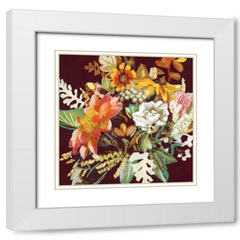 Posy I White Modern Wood Framed Art Print with Double Matting by Selkirk, Edward