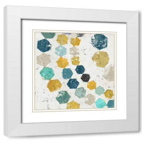 Hexagon I White Modern Wood Framed Art Print with Double Matting by Selkirk, Edward