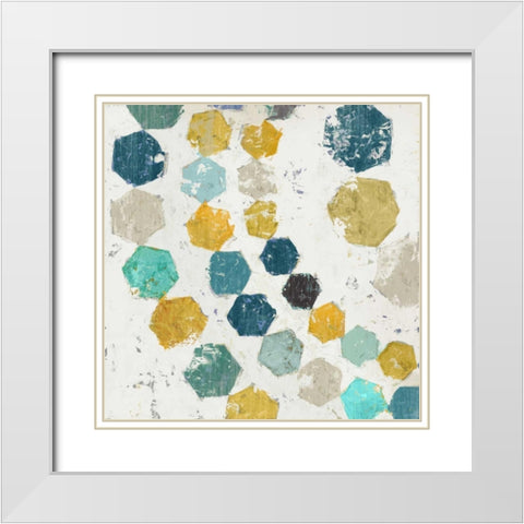Hexagon I White Modern Wood Framed Art Print with Double Matting by Selkirk, Edward